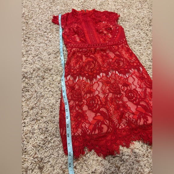 Lace Red Dress - Picture 3 of 5